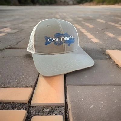 Carhartt Mens Canvas Mesh Back Fish Graphic Cap - Image 1 of 4