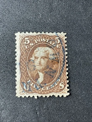 Estampilla de ingresos postales Scott 76 Thomas Jefferson de 1863 Foto 1 de 4