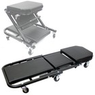 Foldable Z Creeper Seat Rolling Chair Auto Mechanics Shop Garage Work Stool BLK