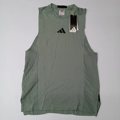 Camiseta regata Adidas masculina tamanho XS XSmall D4T treinamento sem mangas verde prata - Imagem 1 de 4