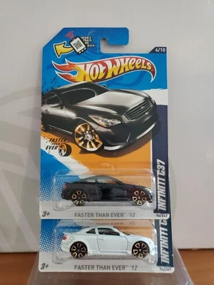 Hot Wheels Lot of 2 Different 2012 Faster than Ever Infiniti G37 Black & White - Image 1 of 4