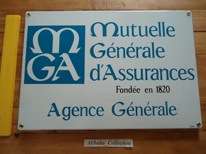 PLAQUE TOLE EMAILLée EMAIL MUTUELLE Générale ASSURANCE BLOIS AGENCE 2 45 *31 cm - Imagen 1 de 4