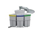 Waste center 4 swivel germs 3 x 9, 12L trash can waste can waste collector installation
