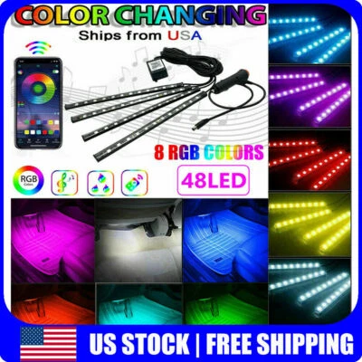 36LED RGB Car Interior Atmosphere Lights Strip Bluetooth APP Music Control+TypeS - Image 1 of 4