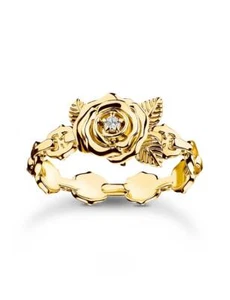 Thomas Sabo TR2482-414-39-56 Anello Roses Romance placcato oro Donne - Foto 1 di 3