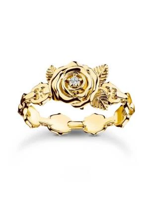 Thomas Sabo TR2482-414-39-56 Anello Roses Romance placcato oro Donne - Immagine 1 di 3
