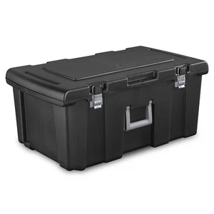 Footlocker Plástico Adultos Cajas de Almacenamiento Organizador Contenedor Contenedor Bloqueable Negro - Imagen 1 de 11