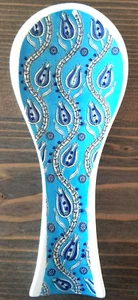 Spoon Rest Turkish Pottery Handmade Ceramic Kitchen Blue Turquoise Flower NEW - Picture 1 of 2