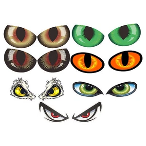 2X Car Reflective Eyes Stickers 3D Night Safety Driving Reflective Caution Decal - Picture 1 of 19