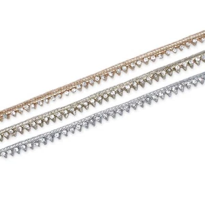 1 Centimeter Triangular Rhinestone Glitter Braided Trim for Sewing & Crafts - Picture 1 of 10