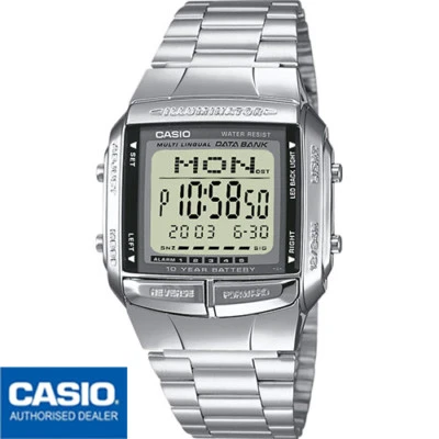 CASIO DB-360N-1ADF⎪DB-360N-1A⎪Original⎪Vintage EDGY⎪DATABANK⎪Plateado⎪RETRO - Imagen 1 de 4