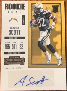 2017 Panini Contenders Rookie Autograph Artavis Scott #154 Los Angeles Chargers - Picture 1 of 2