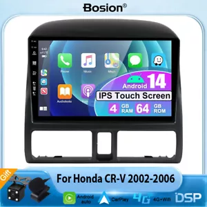 Radio de coche 9"" Android 14 para Honda CRV 2002-2006 GPS DSP CarPlay 4G+64G WIFI USB - Imagen 1 de 14