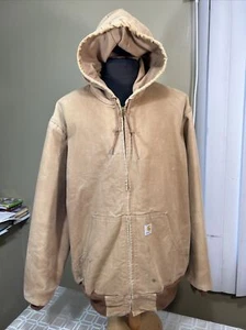Carhartt 100% Cotton Duck Thermal Lining Work Hood Jacket Men's Size US XXL Tall - Picture 1 of 12