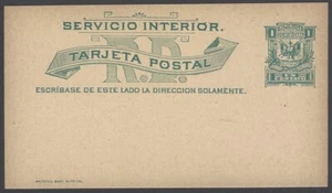 AOP Republic of Dominica 1890 1c green/grey white postal card unused. HG #13 - Picture 1 of 2
