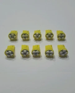 10pcs Amber T10 Wedge 4-SMD LED Dashboard Instrument Panel Gauge Light Bulbs - Picture 1 of 3
