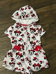 Disney Store Girls 2 Swim Cover Up Minnie Mouse Bow Romper Terrycloth EUC - Picture 1 of 11