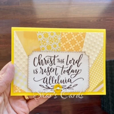 Christ is Risen EASTER Sunburst card, Religious Christian hymns, handmade - Image 1 of 4