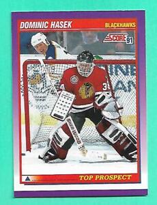 (1) DOMINIK HASEK 1991-92 SCORE # 316 HAWKS ROOKIE NM-MT CARD (W9494)  