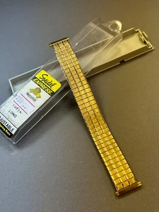 16 17 18 19 mm LONG SPEIDEL TWIST-O-FLEX GOLD STAINLESS STEEL STRETCH WATCH BAND - Picture 1 of 6