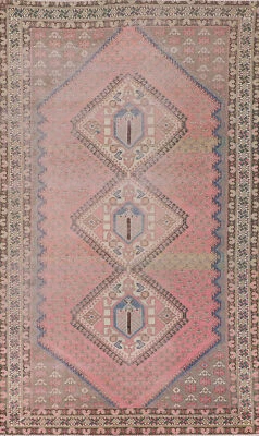 Винтажный розовый племенной ковер бахтияри 6x10 шерстяной ковер ручной вязки кочевой ковер - Изображение 1 из 4