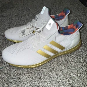 Adidas UltraBoost 5.0 DNA Title Laufschuhe – weiß/gold – H06331 Herren Größe 14 - Bild 1 von 6