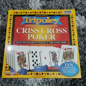 TRIPOLEY CRISS CROSS POKER GAME 2005 CADACO 100% COMPLETE NEW IN BOX - Picture 1 of 8