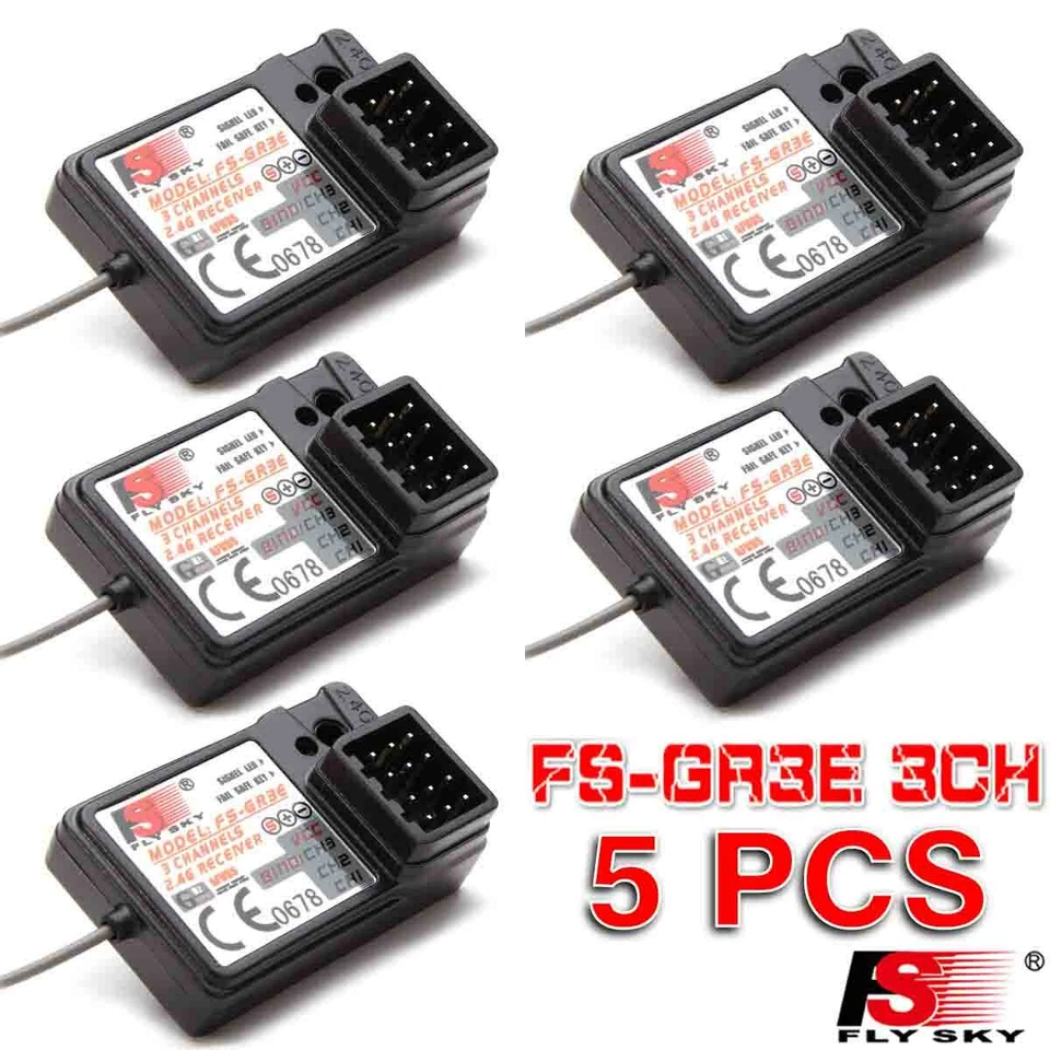 5 PCS Flysky FS-GR3E Upgraded AFHDS 2.4G 3CH Receiver for Car Boat RC FS-GT3C - Image 1 of 4