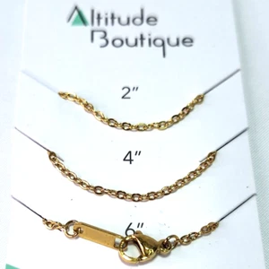 18k vergoldet Halskette Verlängerer Halskette Verlängerungskette 3-teiliges Set 2" - 4" - 6" - Bild 1 von 4