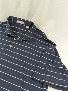 PETER MILLAR Polo Shirt Golf Men Sz XL  Navy Blue KNIT GLENEAGLES GOLF COURSE - Picture 1 of 7