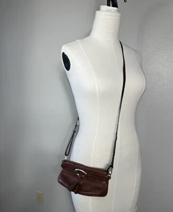Brighton Leder Tasche Schultertasche Tasseled Handtasche Cross Pebbled Braun Vintage - Bild 1 von 14