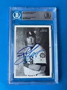 Tarjeta de Paul Konerko White Sox 2001 Bowman Heritage firmada automática Beckett BAS losa - Imagen 1 de 2