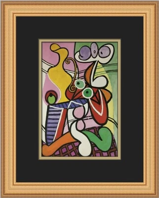 Pablo Picasso natureza morta em uma mesa pedastal impressão emoldurada personalizada - Imagem 1 de 2