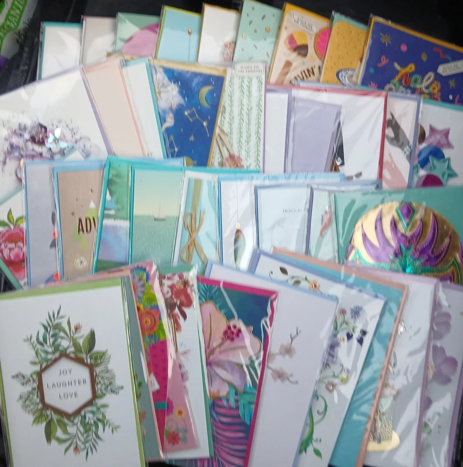 NUEVO CON ETIQUETAS* Suministro de por vida de tarjetas de felicitación de papiro (más de 250 tarjetas, más de 25 temas) Foto 1 de 4