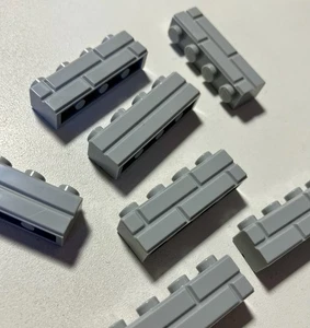 Lego 100 New Pieces Medium Stone Grey Brick Modified 1 x 4 with Masonry Profile - Picture 1 of 2