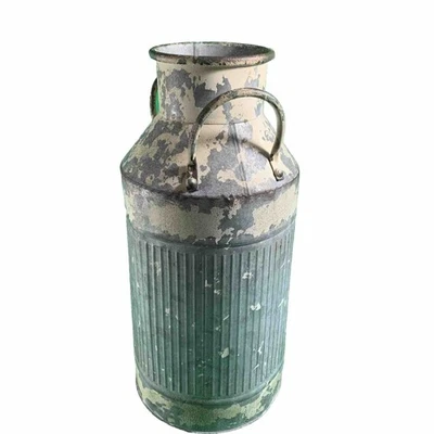 Rustic Metal Milk Can Distressed Peeling Paint - Image 1 of 4