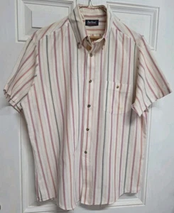 Par Four Ropa Deportiva Para Hombres Camisa Grande Con Botones Rayas Multicolor Hecha en EE. UU. - Imagen 1 de 8