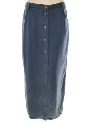 JAEGER Womens Maxi Skirt Logo Blue Lyocell 100% 14/16 (42) - Image 1 of 4