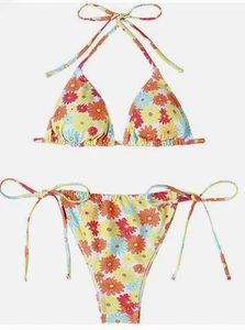 NEW! Unbra Women's Spaghetti Strap Floral Print Bikini Bathing Suit 2 Piece - Picture 1 of 4