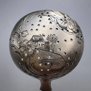 19. Original Antik Kaiserlich Russisch Silber 84 Graviert Teesieb Signiert 30 - Bild 1 von 6
