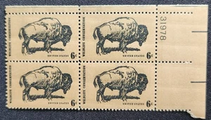 US Scott 1392 - Wildlife Buffalo - 1 - MNH - 1970 Issue - Plate Block of 4 - Picture 1 of 1