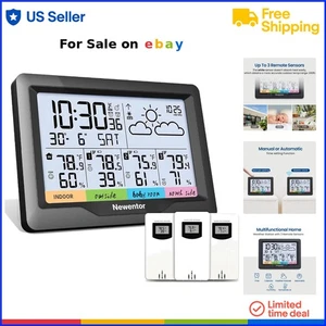 Wireless Weather Station Indoor Outdoor Thermometer Calendar Humidity - Picture 1 of 10