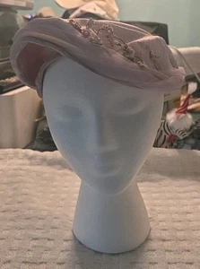 Sombrero rosa vintage de mujer de los años 40 sin marca  - Imagen 1 de 24