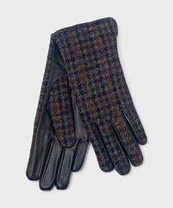 Galise One Fres Hat Damenhandschuhe aus Leder und Wolle, breen houndstooth GUDLW.BRH - Bild 1 von 3