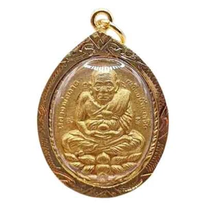 Phra LP Tuad Gold Mikron plattiert Anhänger Wat Changhai Tempel Thai Buddha Amulett - Bild 1 von 5