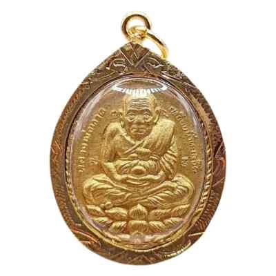 Phra LP Tuad Золотой Микронный Покрытый Кулон Ват Чанхай Храм Тайский Амулет Будды - Изображение 1 из 4
