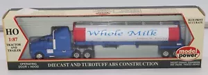 DIECAST 1:87 HO SCALE - TRACTOR AND TRAILER - WHOLE MILK - MODEL POWER - NIP - - Picture 1 of 7