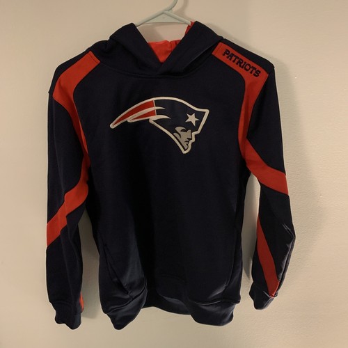 VETEMENTS Felpa con cappuccio ricamata NFL Team Apparel Youth New England Patriots taglia L (14 16)