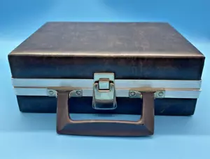 BMI Beaux Merzon Inc 16 Cassette Brown Carrying Case with Handle Vintage - Picture 1 of 20