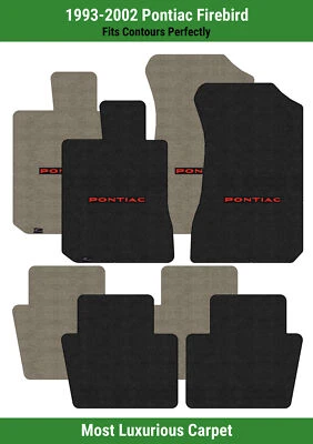 Lloyd Luxe Front & Rear Mats for '93-02 Pontiac Firebird w/Red on Black Pontiac - Image 1 of 4